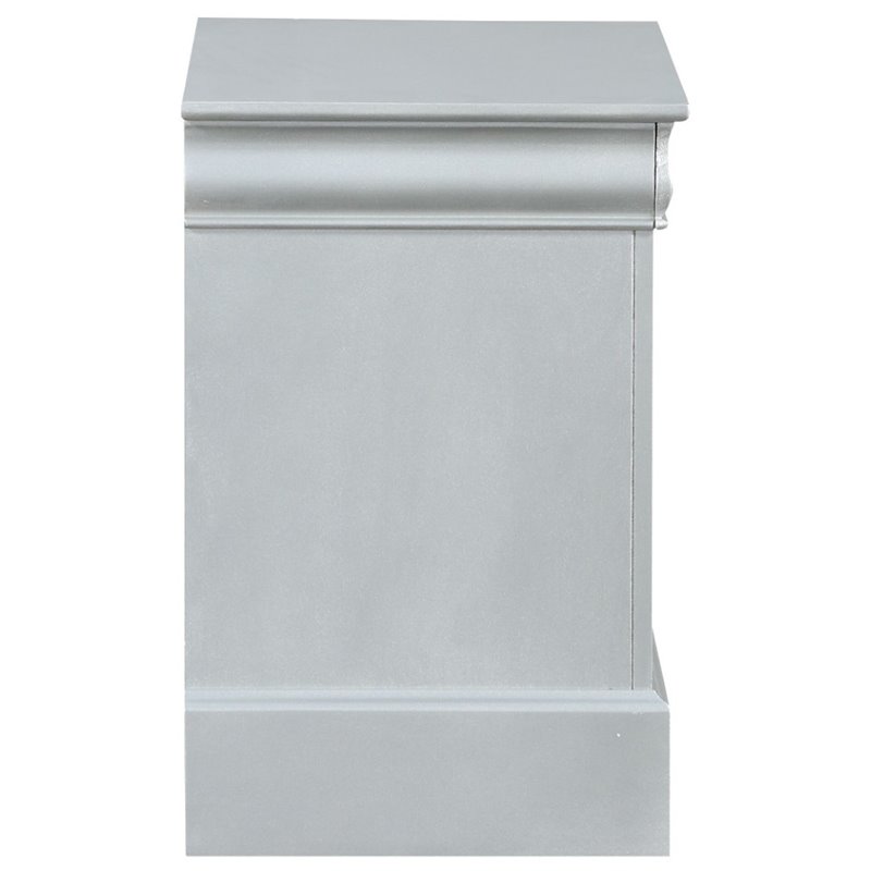 ACME Louis Philippe Nightstand in Platinum