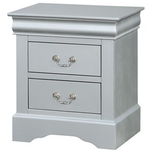 ACME Louis Philippe Nightstand in Platinum