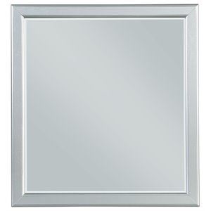ACME Louis Philippe Wooden Rectangular Mirror in Platinum White