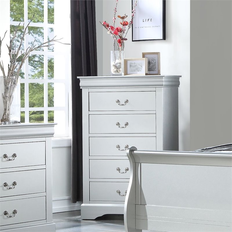 ACME Louis Philippe Chest in Platinum