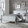 ACME Louis Philippe Wooden Twin Sleigh Bed in Platinum White