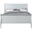ACME Louis Philippe Wooden Twin Sleigh Bed in Platinum White