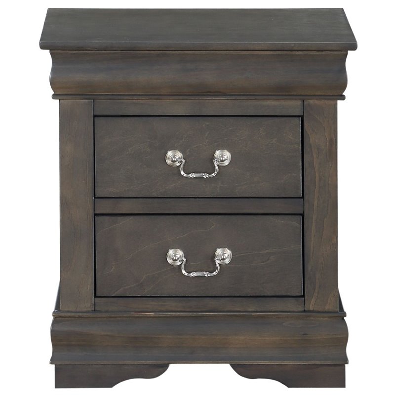 ACME Louis Philippe Nightstand in Dark Gray