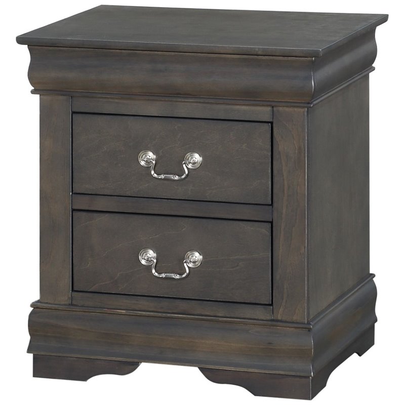 ACME Louis Philippe Nightstand in Dark Gray