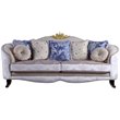 ACME Sheridan Fabric Upholstered Sofa with 7 Pillows in Cream Fabric