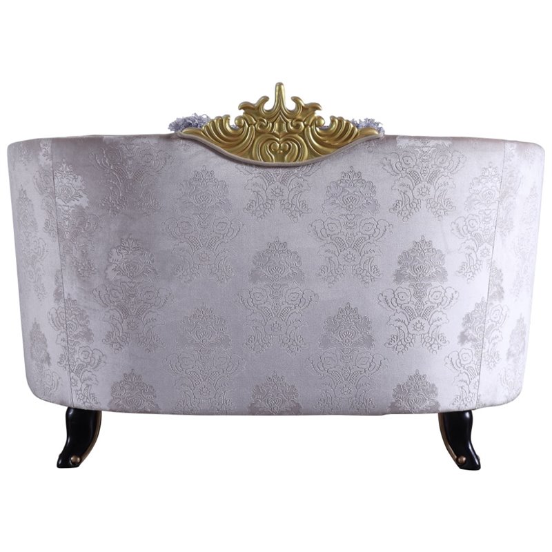 ACME Sheridan Chair with 2 Pillows in Cream Fabric