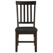 ACME Maisha Wooden Side Chair with Slatted Back in Rustic Walnut Set of 2