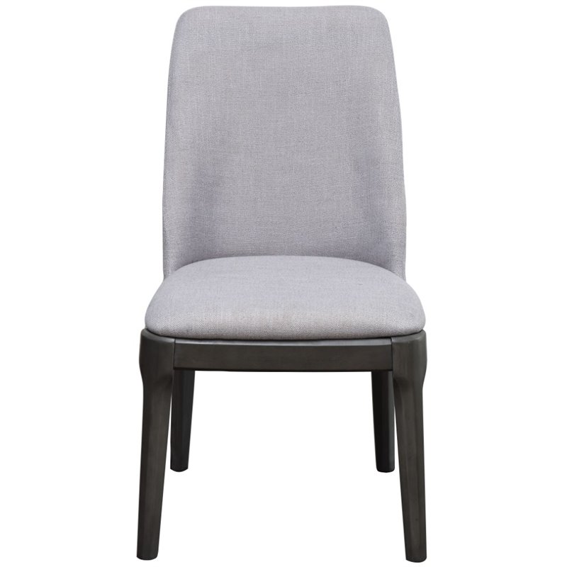 ACME Madan Side Chair (Set of 2) in Fabric Wood and Gray Oak