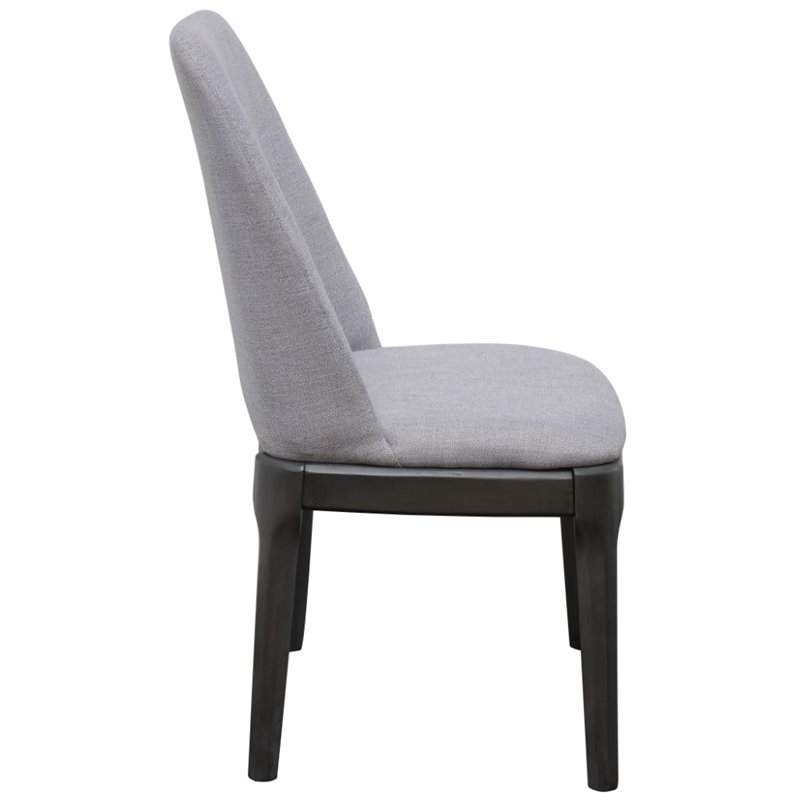 ACME Madan Side Chair (Set of 2) in Fabric Wood and Gray Oak