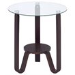 ACME Furniture Darby Wood & Glass End Table with Shelf in Dark Walnut/Clear