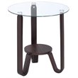 ACME Furniture Darby Wood & Glass End Table with Shelf in Dark Walnut/Clear