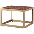 ACME Genevieve Rectangular Metal Frame End Table in Retro Brown and Brass