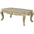 ACME Gorsedd Rectangular Marble Top Coffee Table in Golden Ivory