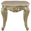 ACME Gorsedd Square Marble Top End Table in Golden Ivory