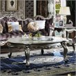 ACME Picardy Rectangular Wooden Coffee Table in Antique Platinum and Espresso