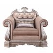 Acme Northville Upholstered Chair with 1 Pillow in Velvet and Antique Silver