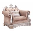 Acme Northville Upholstered Chair with 1 Pillow in Velvet and Antique Silver
