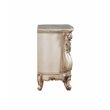Acme Gorsedd 2-Drawer Wooden Nightstand with Marble Top in Golden Ivory