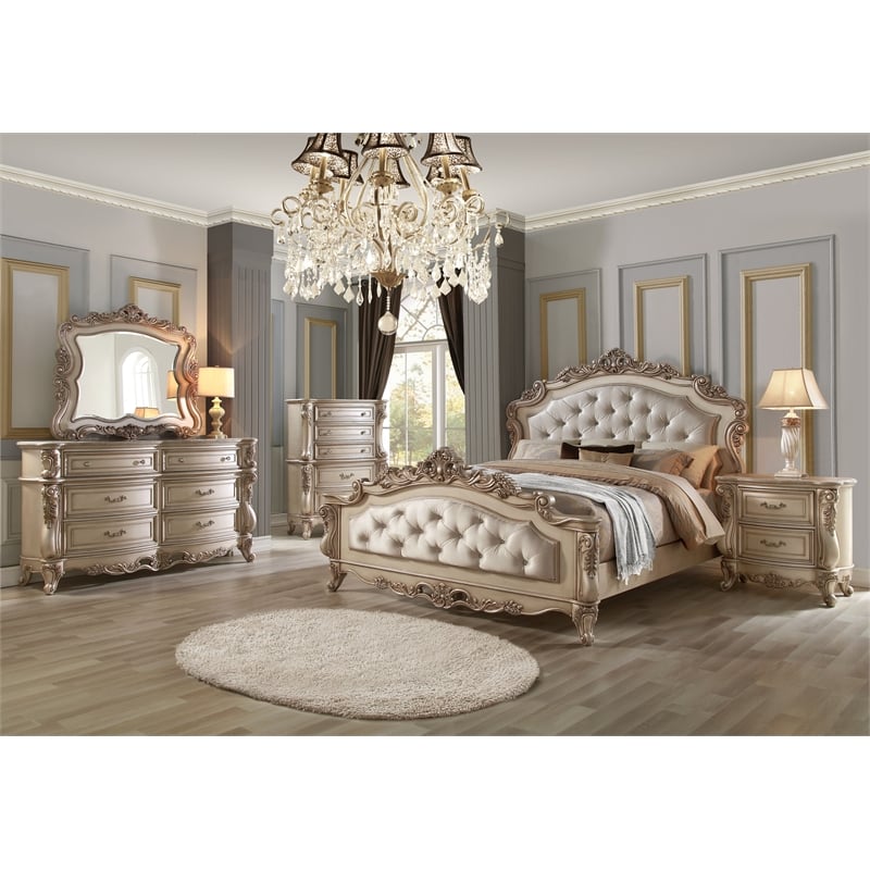 ACMEGorsedd Wooden Arched Mirror in Gold Ivory