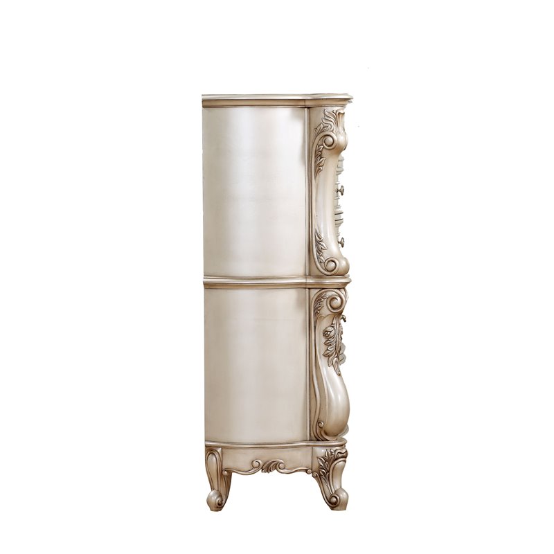 Acme Gorsedd 5-Drawer Wooden Chest in Golden Ivory
