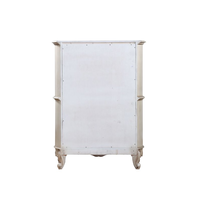 Acme Gorsedd 5-Drawer Wooden Chest in Golden Ivory