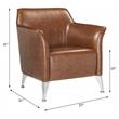 ACME Teague Faux Leather Upholstery Accent Chair with Flared Armrest in Brown