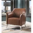 ACME Teague Faux Leather Upholstery Accent Chair with Flared Armrest in Brown