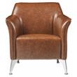 ACME Teague Faux Leather Upholstery Accent Chair with Flared Armrest in Brown