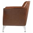 ACME Teague Faux Leather Upholstery Accent Chair with Flared Armrest in Brown