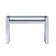 Acme Nysa Sofa Table in Mirrored and Faux Crystals