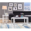 ACME Reon Hexagon 2-Pieces Marble Top End Table in White