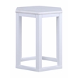 ACME Reon Hexagon 2-Pieces Marble Top End Table in White