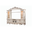 ACME Gorsedd Wooden Hutch with Glass Doors in Golden Ivory