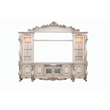 ACME Gorsedd Wooden Hutch with Glass Doors in Golden Ivory