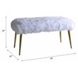 ACME Bagley II Faux Fur Upholstered Bench with Metal Legs in White and Gold