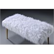 ACME Bagley II Faux Fur Upholstered Bench with Metal Legs in White and Gold