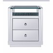 Acme Nysa End Table in Mirrored and Faux Crystals