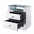 Acme Nysa End Table in Mirrored and Faux Crystals