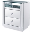 Acme Nysa End Table in Mirrored and Faux Crystals