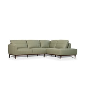 ACME Tampa Right Facing Leather Sectional in Airy Green