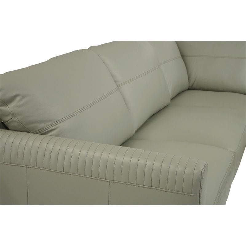 ACME Tampa Right Facing Leather Sectional in Airy Green
