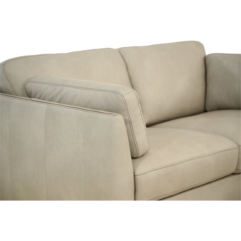 ACME Matias Leather Loveseat in Dusty White