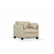 ACME Matias Leather Accent Chair in Dusty White