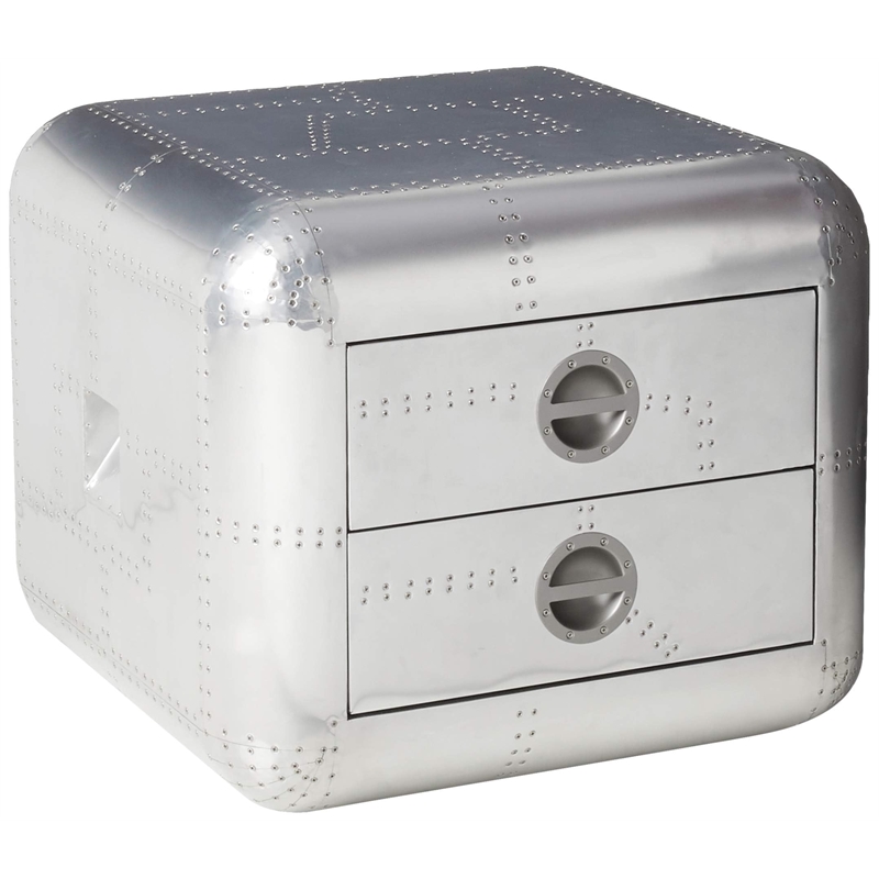 ACME Brancaster 2 Drawer End Table in Chrome