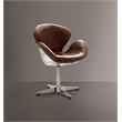 ACME Brancaster Leather Swivel Accent Chair with Nailhead Trim in Retro Brown