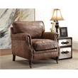 ACME Furniture Dundee Leather Upholstered Accent Chair in Retro Brown