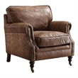 ACME Furniture Dundee Leather Upholstered Accent Chair in Retro Brown
