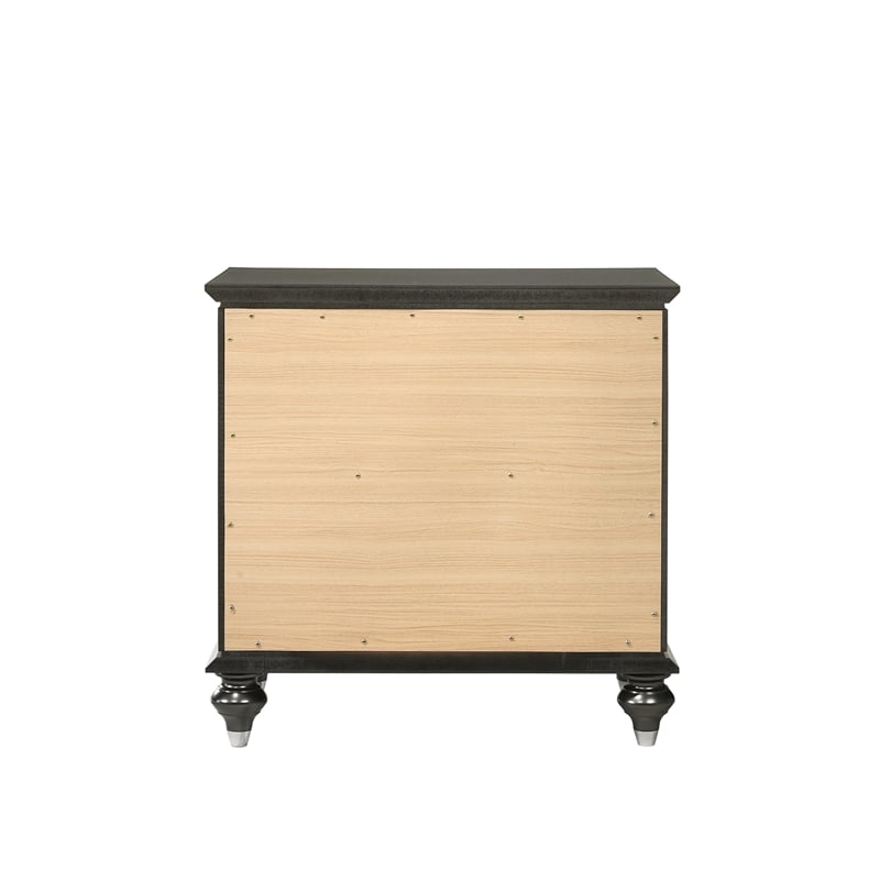 ACME Kaitlyn Wooden 2-Drawer Nightstand in Metallic Gray