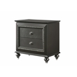 ACME Kaitlyn Wooden 2-Drawer Nightstand in Metallic Gray