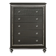 ACME Kaitlyn Wooden 5-Drawer Chest in Metallic Gray